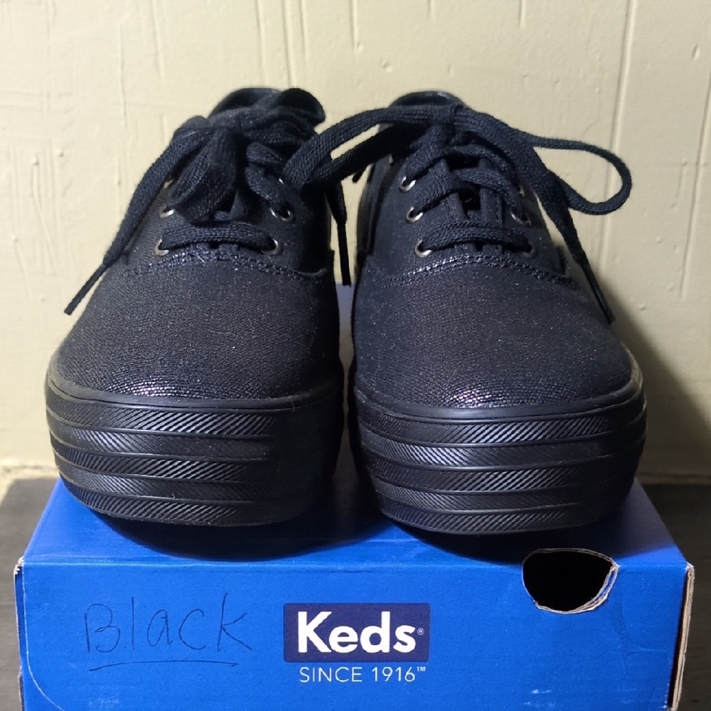 Keds Classic Black Lace-Up Sneakers